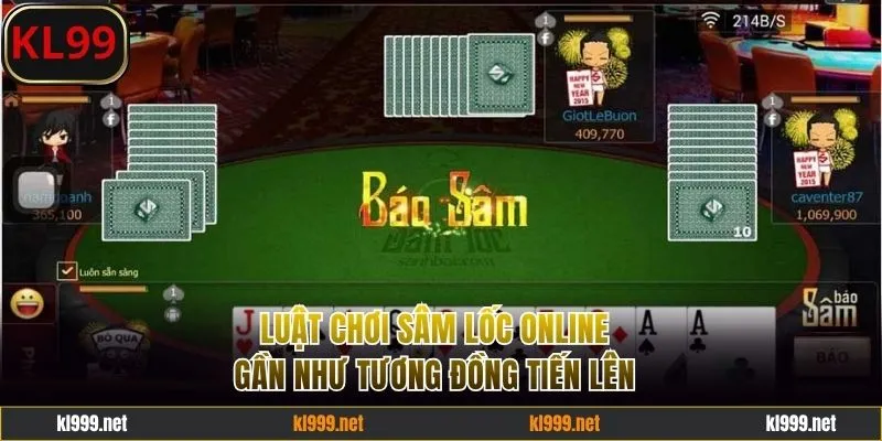 Luật chơi Sâm Lốc online gần như tương đồng tiến lên